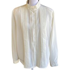 Laura and Jayne Pleated Long Sleeve Blouse Size 16